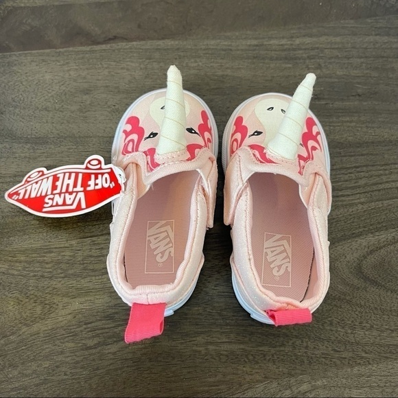Vans Asher V Slip-On Pink Unicorn Toddler Sneaker Size 4.5 Toddler - Picture 6 of 8